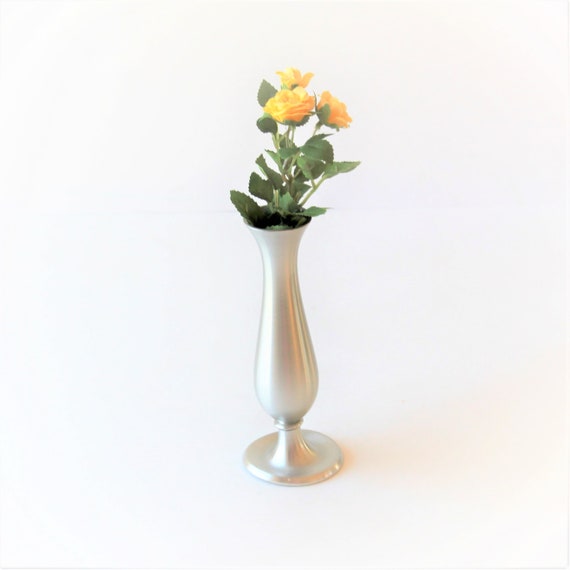 Vintage Pewter Bud Vase Leonard Pewter Vase Cottage Decor Etsy