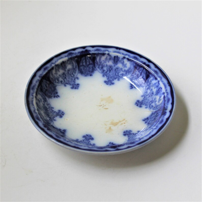 Antique Flow Blue Petrus Regout 7.5 bowl Atlanta pattern