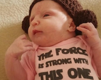 Crochet Princess Leia Hat with Buns – Sci-Fi Costume Beanie for Babies, Toddlers, and Adults