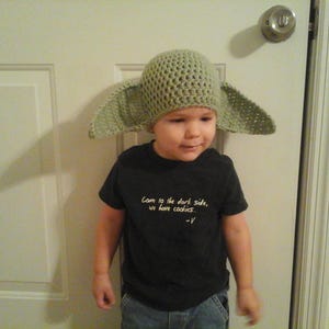 Crochet Galactic Alien Hat – Yoda or Grogu Costume Beanie for Babies, Toddlers, and Adults image 2