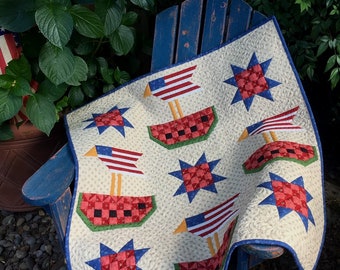 Star Spangled Picnic Quilt // Digital Pattern