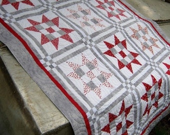 Lattice Star Quilt Pattern: Nine Patch Design (Digital Pattern)