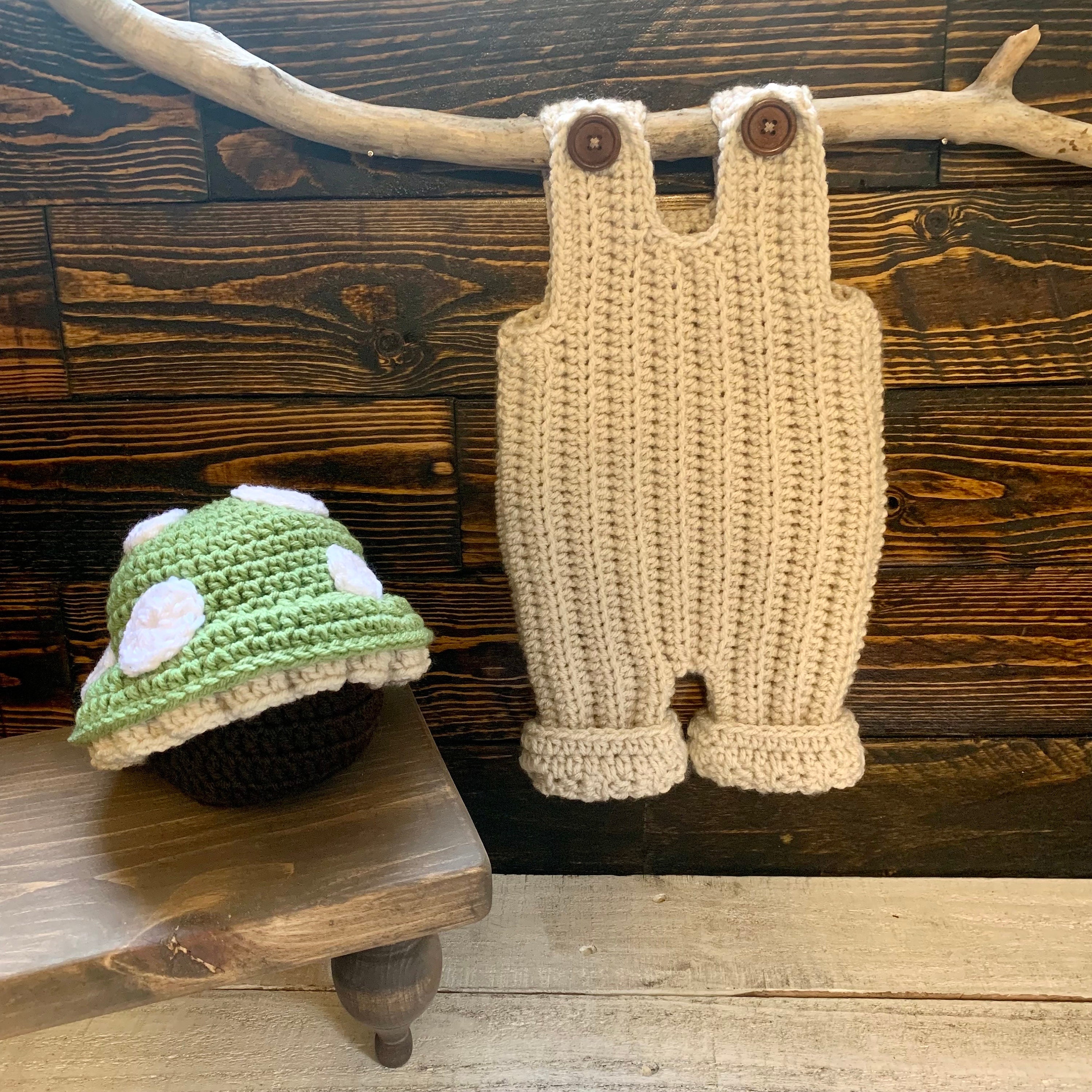 Newborn Mushroom Costume, Baby Romper, Crochet Mushroom