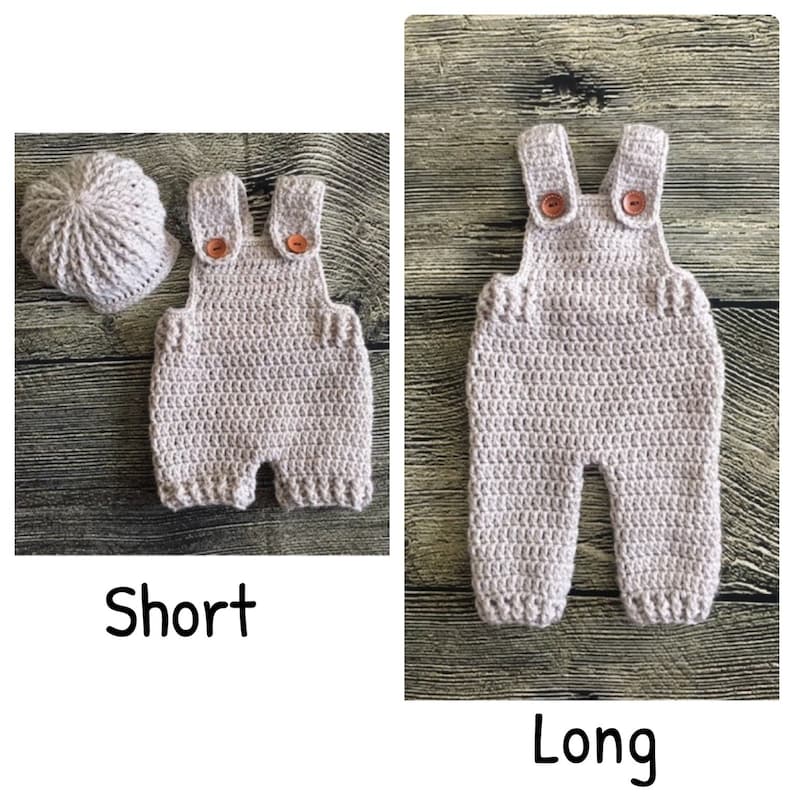 Newborn Baby Crochet Overalls With Newsboy Cap. Baby Boy Etsy