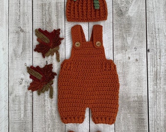 Crochet Newborn Pumpkin Outfit: Halloween Costume, Photo Prop