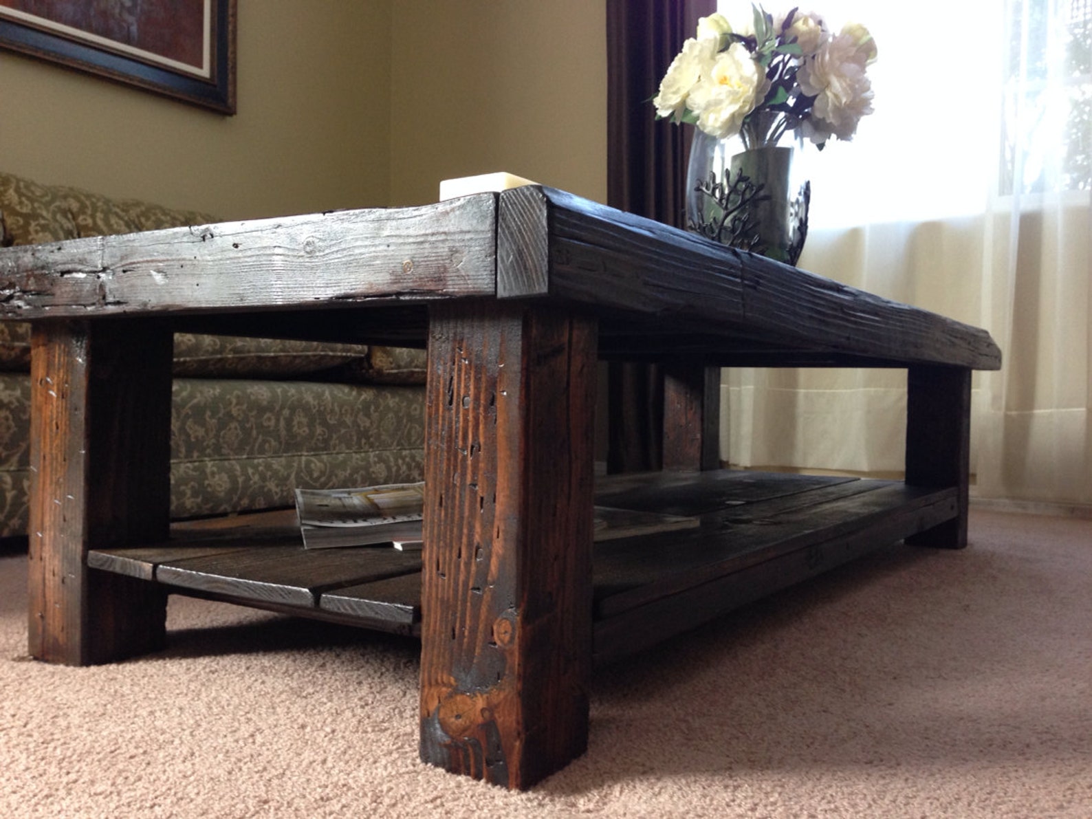 Large Reclaimed Wooden Coffee Table Made to Order Etsy