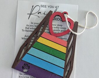 Rainbow Bridge Ornament/Car Charm With Story Card