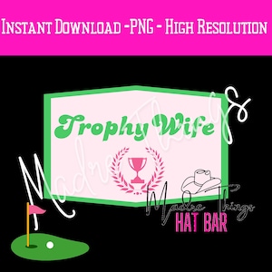FAUX embroidery patch digital download PNG high resolution hat patch, digital download, PNG  Iron On Patch Trucker Hat Patch Troph Wife. G