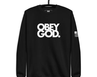 Obey God-sweater: comfortabele fleecetrui met ronde hals en streetwear