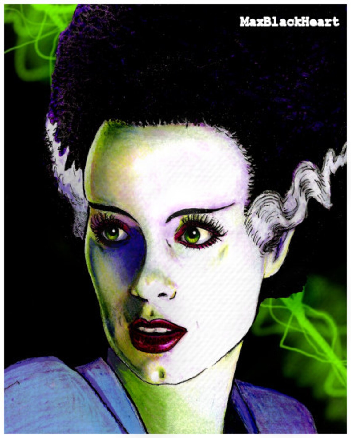 Bride of Frankenstein Print Elsa Lanchester Boris Karloff | Etsy