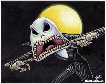 Jack Skellington print nightmare dark art halloween