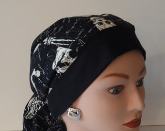 Ponytail Scrub Hat...Glow in the Dark Skeletons...X-Ray Tech/Ortho...Surgical Cap/OR Scrub Cap/Scrub Hat/Veterinarian's Cap/Food Service