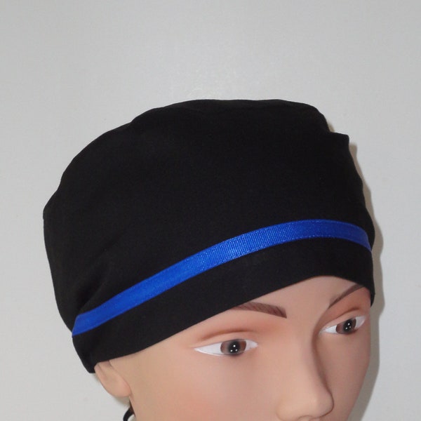 Thin Blue Line" Unisex Scrub Cap...Police/Surgical Scrub Cap/OR Scrub Cap/Veterinarian's Cap/Food Service/Scrub Hat