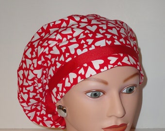 Ribbon Trimmed European Cap...Valentine's Day *Have a Heart* w/Red Ribbon