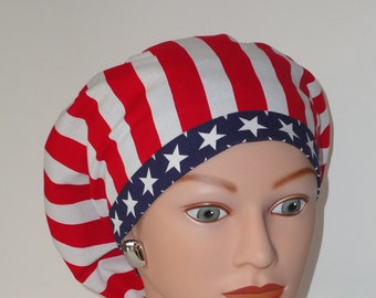 European Scrub Cap...Old Glory 3 with Star Band