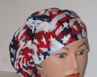 European Scrub Cap...Independence Day Print