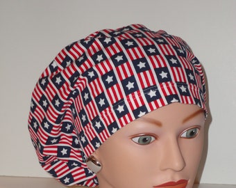 European Scrub Cap...Stars and Stripes 2