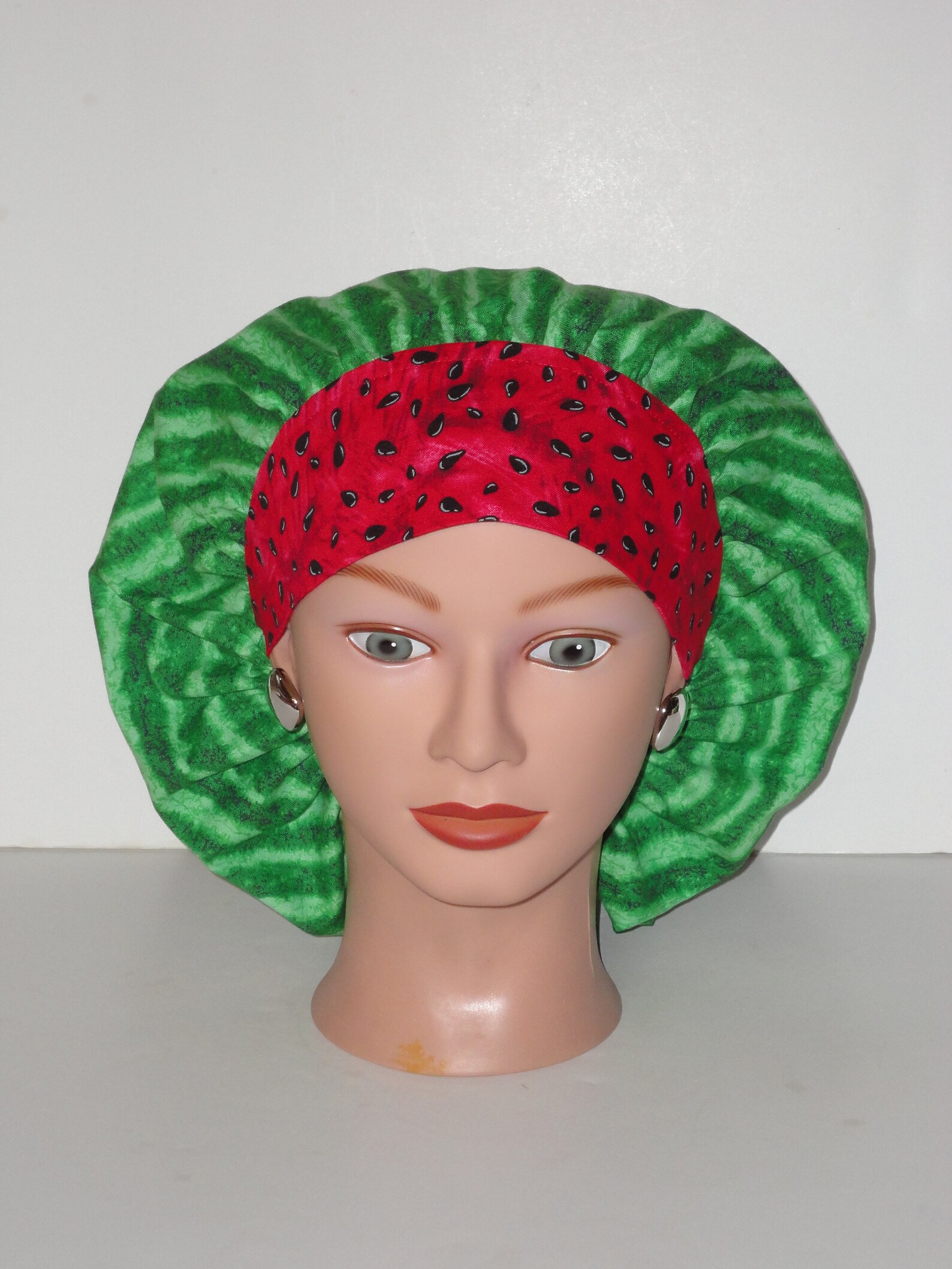 Perfect Sized Bouffant Cap...melon Head W/contrasting Etsy
