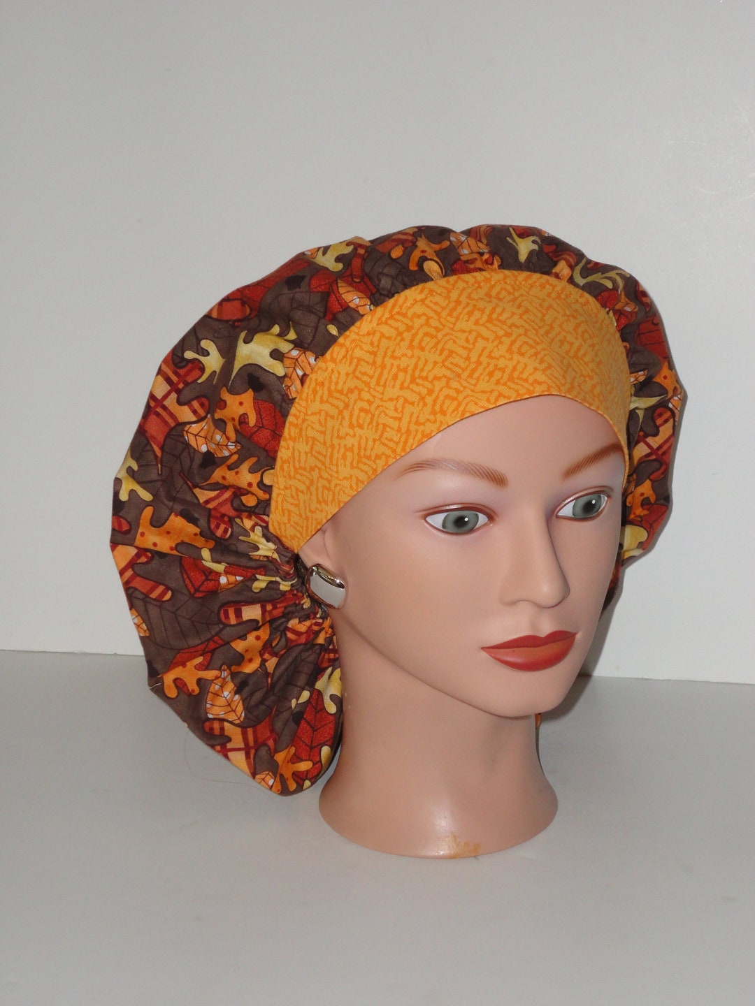 Perfect Sized Bouffant...it's Fall W/contrasting Band...surgical Cap/or ...