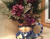 Christmas Flower Arrangement, Christmas Flowers, Christmas Decor, Holiday Flowers, Fake Flowers, Christmas Floral,
