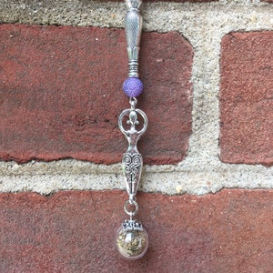 Safe Travels, Protective Amulet with Goddess Charm, Angel Wings, Protective Herbs and Your Choice of Protective Stone Beads