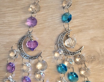 Crystals Moon and Stars Sun Catcher with Fillable Cremation Urn