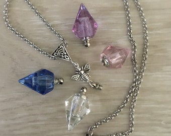 Bumblebee Crystal Cremation Urn Pendant: Stainless Steel Chain, Ash Vial