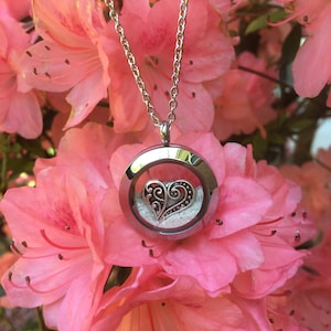 1" Stainless Steel Cremation Urn Keepsake Necklace, Floating Charm for Ashes or Lock of Hair