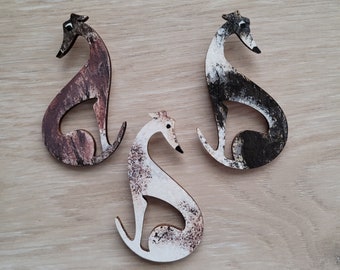 Set of Three Refrigerator Magnets, Whippets, Greyhounds, Italian Greyhounds