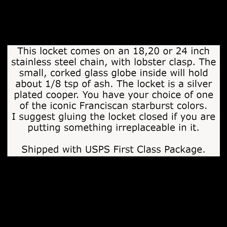 Franciscan Starburst Urn Locket: Retro Atomic Keepsake Necklace imagem 2