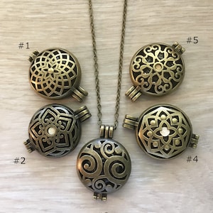 Antique Bronze Fillable Cremation Urn Locket, Choice of 5 Styles, Bohemian Geometric Styles, Choice of Chain Length