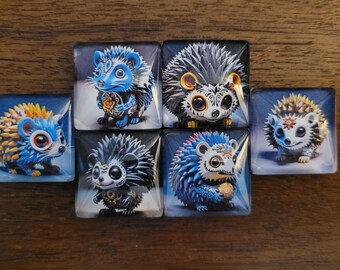 Sugar Skull Hedgehog Magnets - Set of 6