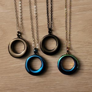 Stainless Steel Circle of Life Cremation Urn Necklace, 4 Colors to Choose From