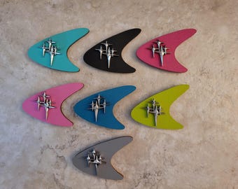 Mid Century Modern Boomerang Magnets: Atomic Kitchen Decor - Set of 3