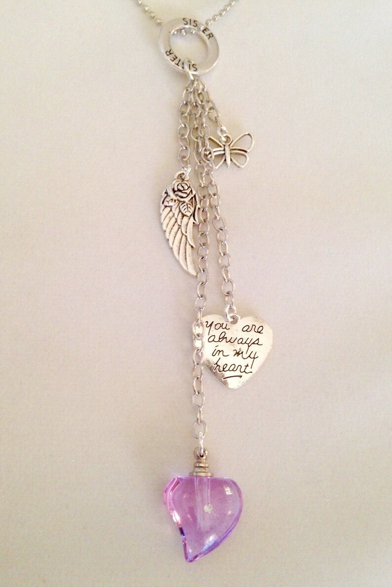 Cremation Urn Rear View Mirror Ornament With Crystal Heart Etsy