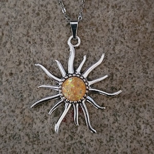 You Are My Sunshine Cremation Necklace/Pet Ashes/Memorial/Pet Loss/Custom Made/Sun Celestial Charm