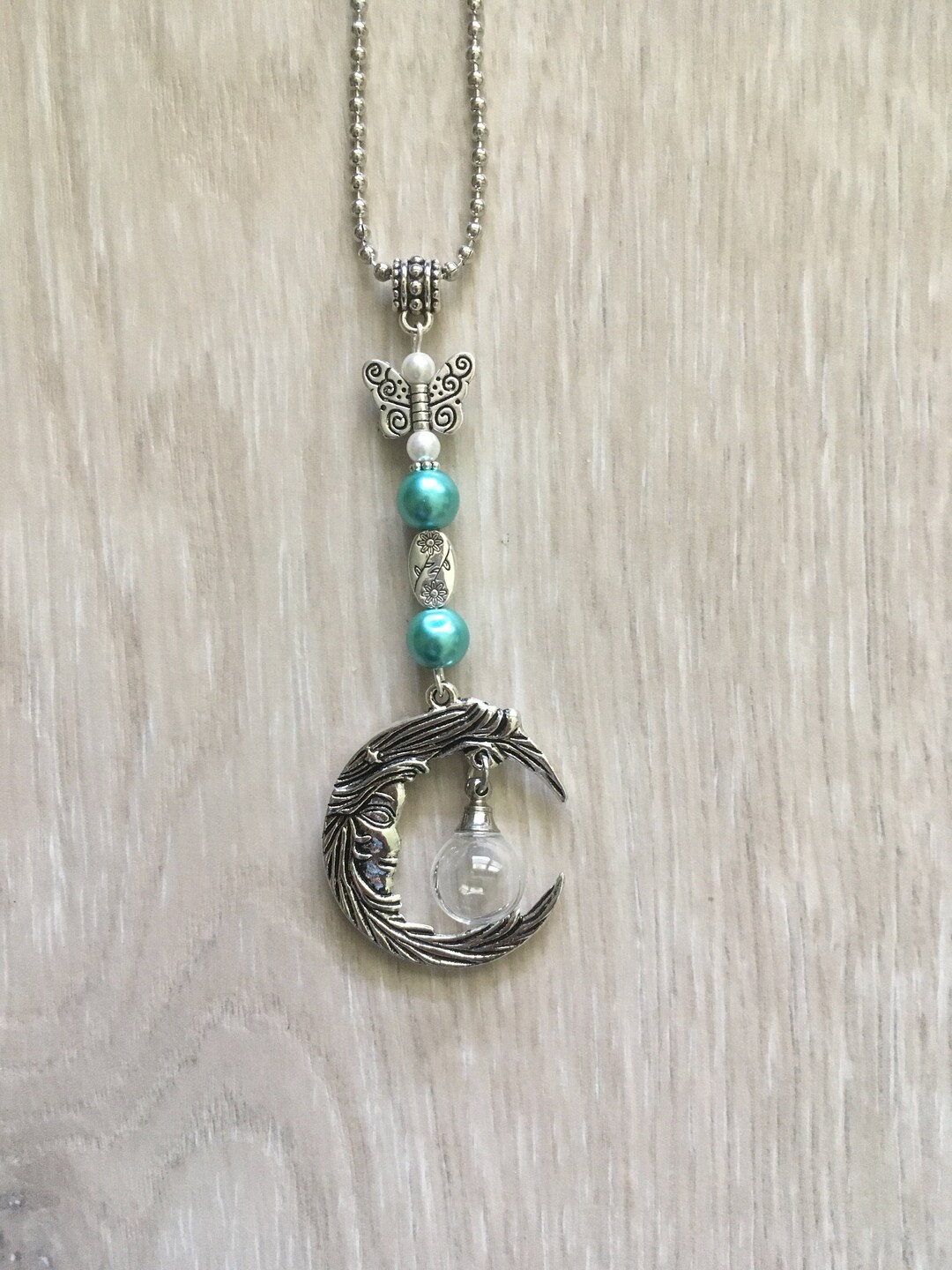 Cremation Rear View Mirror Urn Ornament W/ Glass Globe for Ashes