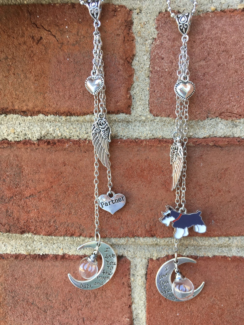 Cremation Urn Rear View Mirror Ornament With Moon and Back Etsy