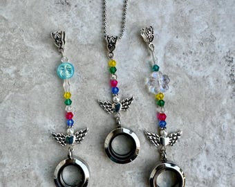 Cremation Stainless Steel Floating Locket Rearview Mirror Ornament