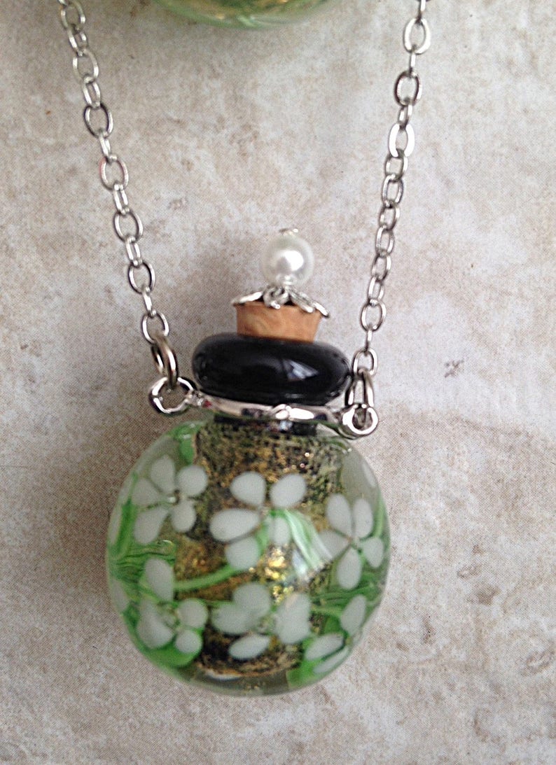 Beautiful Murano Glass Cremation Urn Pendant with Flowers ...