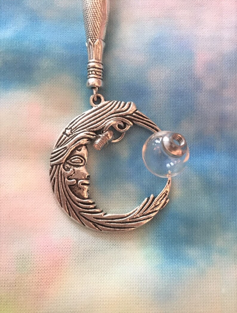 Cremation Urn Rear View Mirror Ornament With Crescent Moon Etsy