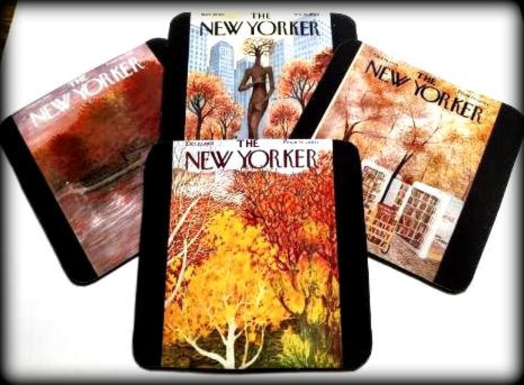 The New Yorker Fall Coasters Set of 4 Etsy