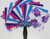 Purple Hippo 39 s, 5 inch Charm pack 100 Cotton quilting fabric 50 pack Jungle Number By Henry Glass