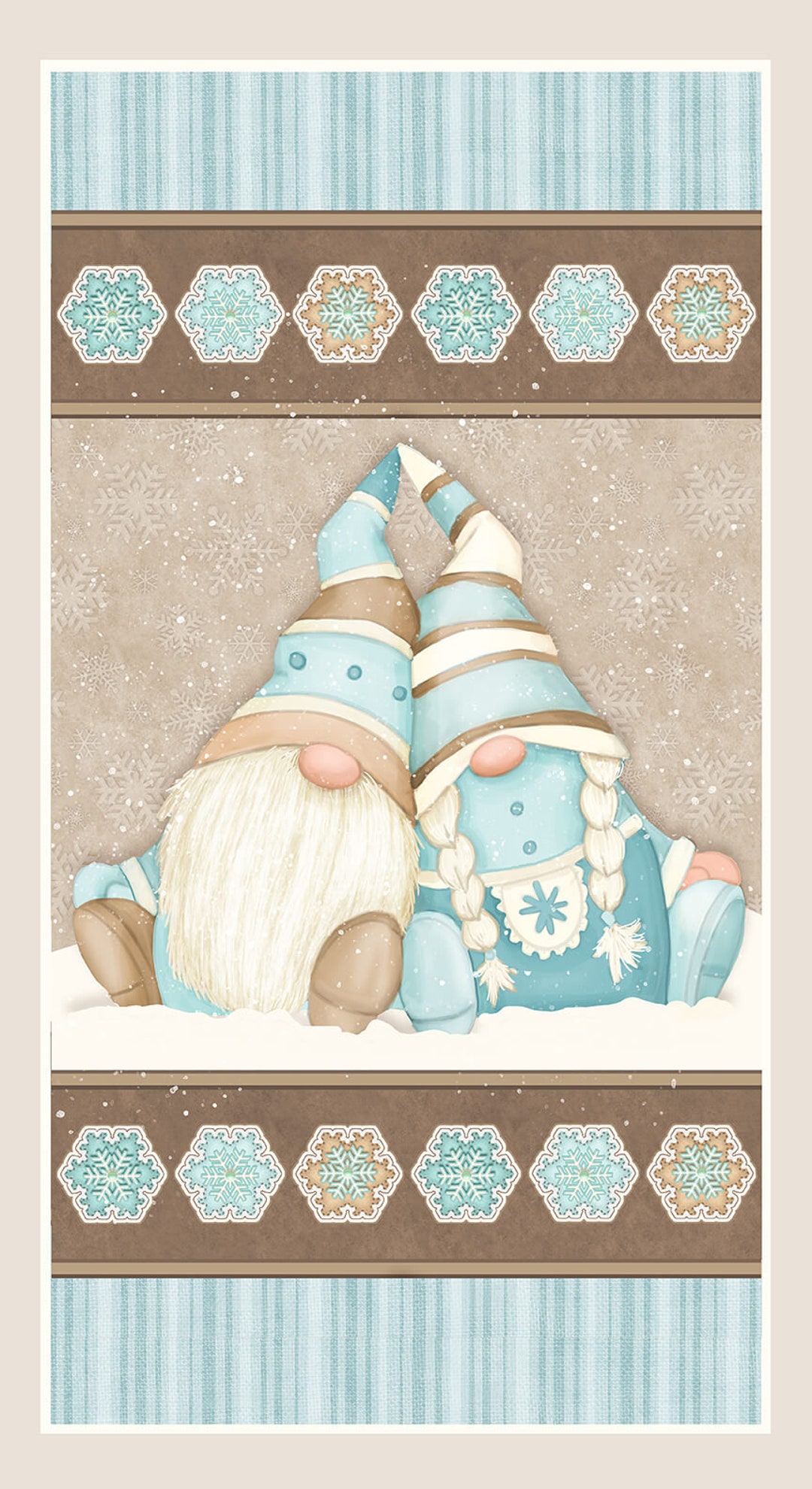 FLANNEL Quilt Panel 25 X 44. I Love Gnomes From Henry Glass Fabrics 100