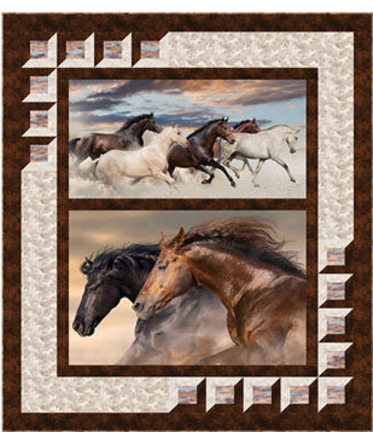 Maverick Horse Quilt Kit 100 Quality Cotton Fabrics by Etsy