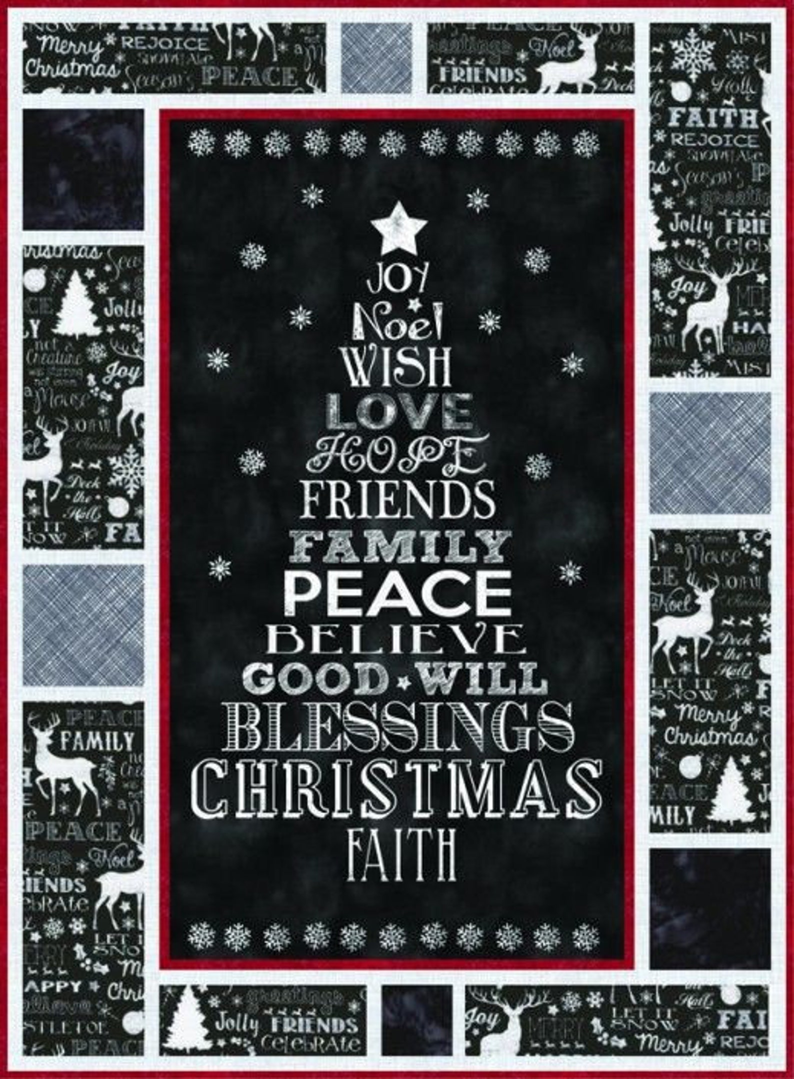 Message Board Quilt Kit With Warm Winter Wishes Henry Glass Etsy