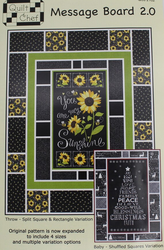Beginner Quilt Pattern Message Board 2.0 by Quilt Chef Etsy