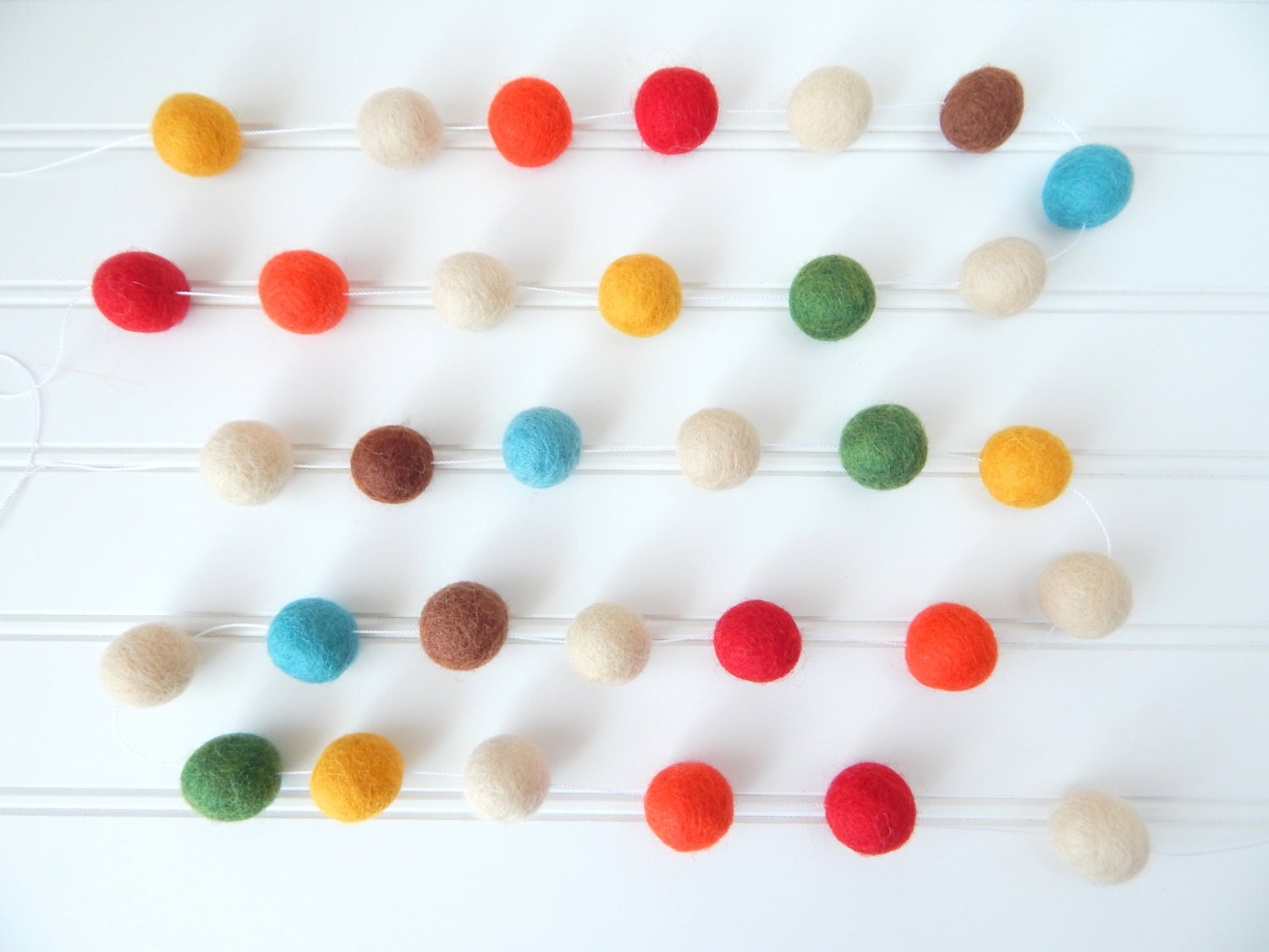 Woodland Garland Woodland Nursery Decor Felt Ball Garland Etsy