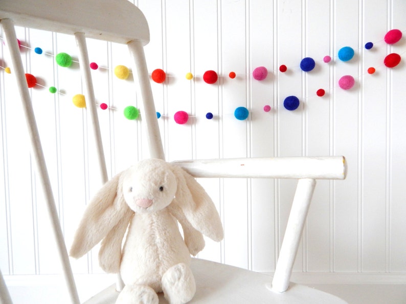 Felt Ball Garland Nursery Decor Baby Room Decor Nursery Etsy