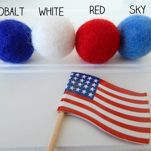 Fourth of July Garland, July 4th Decoration Felt Ball Garland, 4th of July Party Decor, Vintage, Red White Blue, Independence Day, Americana image 5